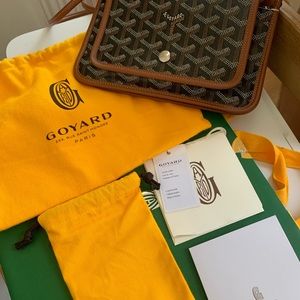 goyard plumet wallet clutch goyardine black in coated canvas with silver-tone